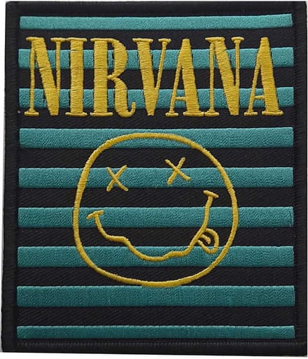 Nirvana - Logo & Happy Face Stripes Patch - Multicolours