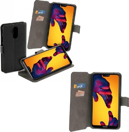 Luxe Bookstyle Y Wallet Case Zwart Hoesje Geschikt voor Huawei Mate 20 Lite