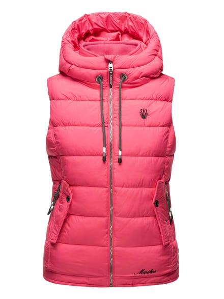 Marikoo dames gewatteerd vest – Taisaa, licht met capuchon & snackvak