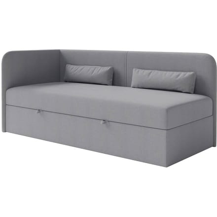 Jeugdbed Cambrils chenille links 90 x 200 cm met opbergruimte | NADUVI Collection