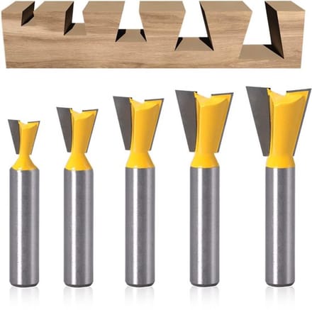 Dailygoody - Zwaluwstaartfreesset - Vlakfrees - 5 stuks - 8 mm