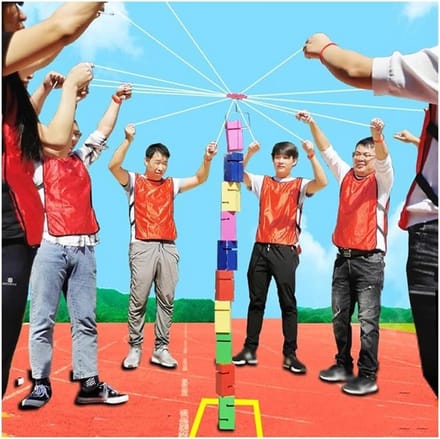 Teambuilding Spel - Groepsactiviteit - Samenwerken Buiten - Duurzaam ABS Plastic - 5 Stuks - Blauw