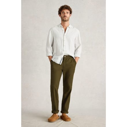 White Stuff Drawstring Linen Blend Trouser Khaki Green Taglia: W38 REGULAR | Pantaloni Outlet | Uomo | Bianco