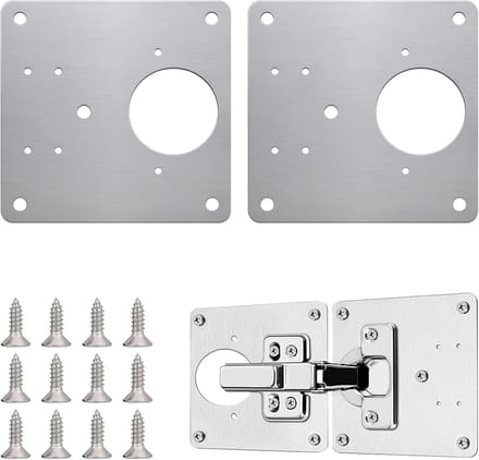 Solidchoice - Set van 2 RVS Hinge Reparatieplaten voor Kastdeuren
