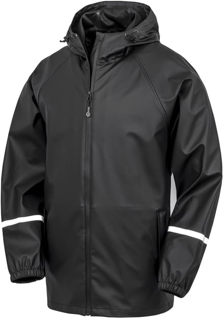 Result Prism PU Waterproof Jacket with Reflective Bands & Recycled Backing RT915 - Black - S