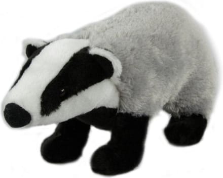 Semo pluche knuffeldier - Das - grijs/zwart - 33 cm - knuffels - bosdieren