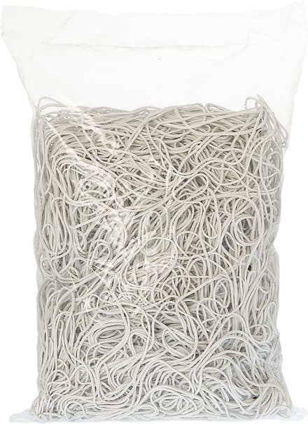 Rubbermagazijn - Elastiekjes - Wit - 100x1,5mm - Circa 1250 stuks - Elastiekjes rubber