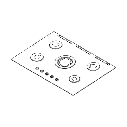 AEG bovenblad, zwart, AEG, 740x510mm 140044528010