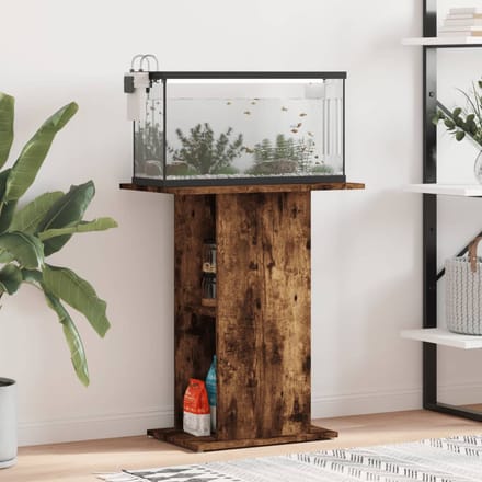 vidaXL - Aquariumstandaard - 60,5x36x72,5 - cm - bewerkt - hout - gerookt - eiken