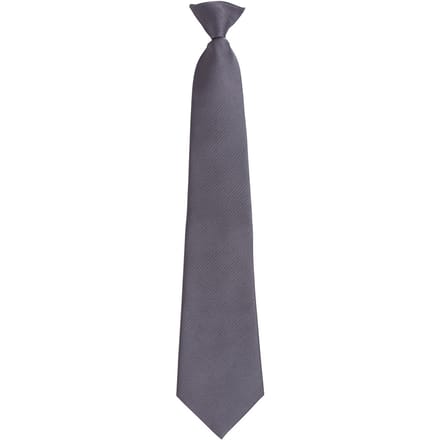 Premier Unisex volwassen kleuren modieuze effen Clip-On stropdas (Grijs)
