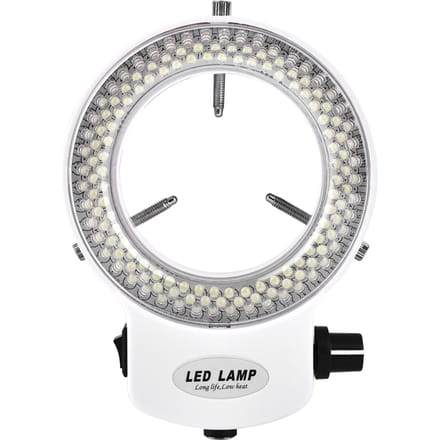 Caméra de microscope 144 LED Source lumineuse Luminosité réglable Lampe annulaire   (Noir) White