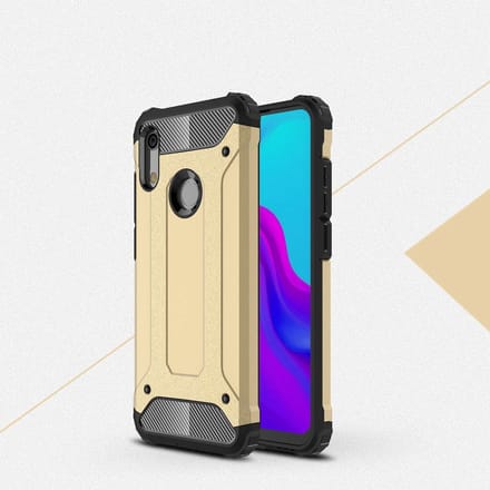 Ntech Hoesje Geschikt voor Huawei Y6 (2019) Dual layer Armor Hoesje - Goud