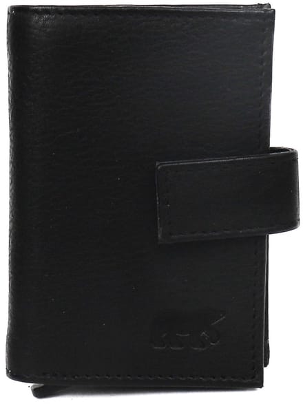 Bear Design Evie CP6813 Pasjeshouder - Zwart – Met muntgeld klepvakje – Van leer – Dames, heren en lederwaren