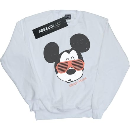 Disney Heren Sweatshirt met Mickey Mouse Zonnebril (Wit)
