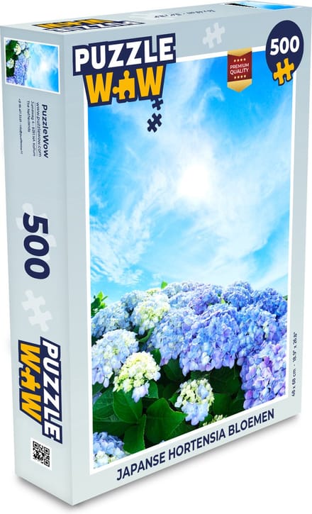 Puzzel Japanse hortensia bloemen - Legpuzzel - Puzzel 500 stukjes