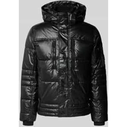 Gewatteerd regular fit jack met afneembare capuchon