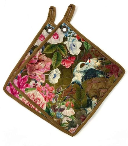 Imbarro   Pannenlappen   Set 2 stuks   Mr Carson Brown   25x25 cm  Katoen