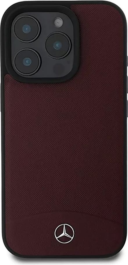Mercedes-Benz Backcase hoesje geschikt voor iPhone 16 Pro Max - Effen Rood - Kunstleer