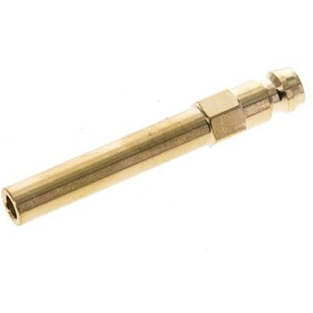 Messing DN 6 Tempereerkoppeling Insteeknippel 8x63 mm Push-in-aansluitingen [2 Stuks]