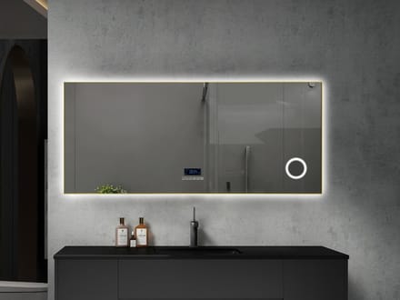 Mawialux LED Badkamerspiegel - Bluetooth - 160x70cm - Goud - Noël