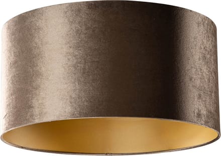 QAZQA cilinder velours - Klassieke Lampenkap - Ø 50 cm - Bruin -