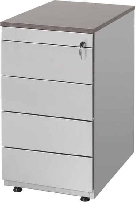Ladeblok met 4 lades (incl. pennenlade) kleur Wit (RAL9010) topblad Wit
