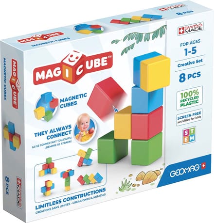 Geomag MagiCube Creatief Recycled - Magnetische Bouwblokken - 8-delig - Vanaf 1 jaar