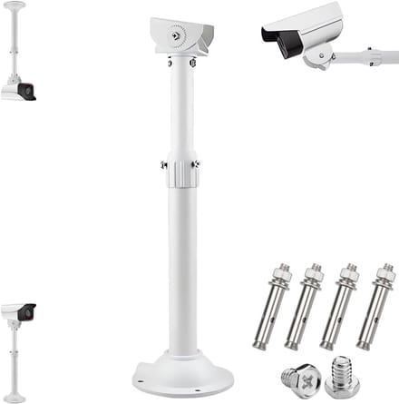 Camera Montagebeugel - Telescopische Beugel - Veiligheid Buiten - Verstelbare Hoogte - 30-60 Cm - Wit