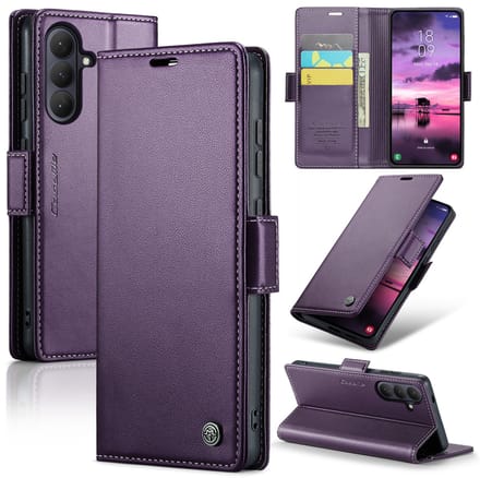 CaseMe Wallet Case met RFID Bescherming en Magneetsluiting voor Galaxy S26 _ Paars