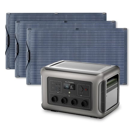 ALLPOWERS Solar Generator Kit 3500W (R3500 V2 + SF100 100W Flexible Solar Panel) - R3500 + 3PCS SF100 Solar Panel 100W