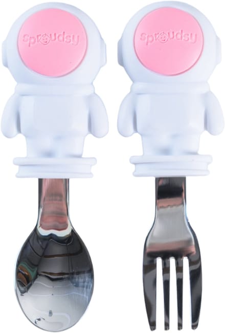 Sproudsy Bestekset Space – Kinderbestek – Kinderservies - Baby – Rose Quartz
