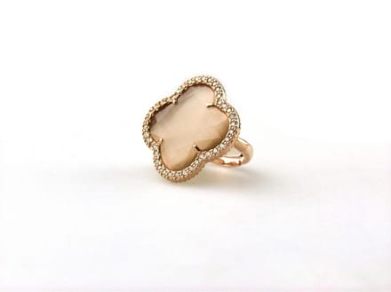 model Fiori gezet ring in zilver verguld bruine steen