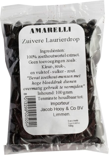 Amarelli Laurierdrop zakje kleine stukjes 100 Gram