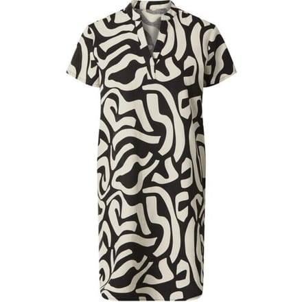 ESMARA Linnen dames jurk (Zwart/wit, S (36/38))