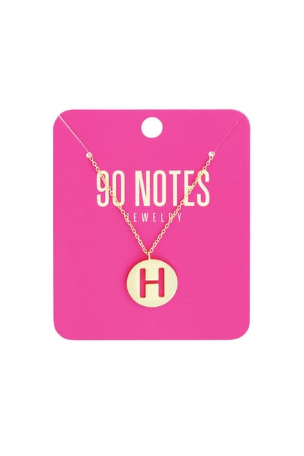 90 NOTES - Initial Ketting - Letter H - goudkleurig
