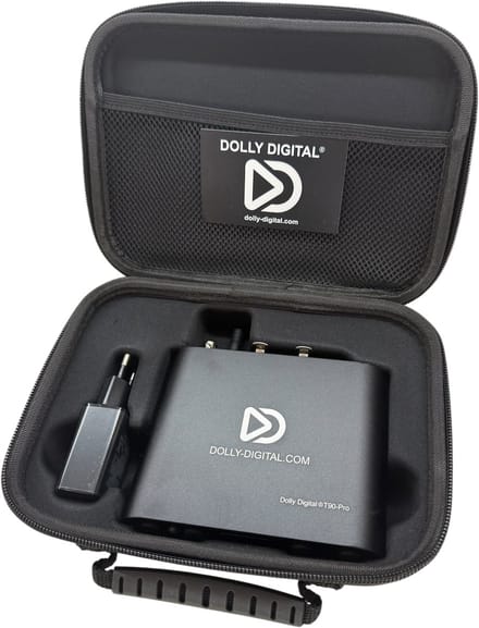 Dolly Digital® T90Pro-Bluetooth-XLR zender met ingebouwde accu en microfoon ingang. 5 Kanaals. XLR TRS