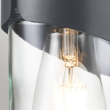 Elstead Lighting LED Wand Buitenlamp Porto | 1X E27 Max 40W | IP44 | Dimbaar | Grey