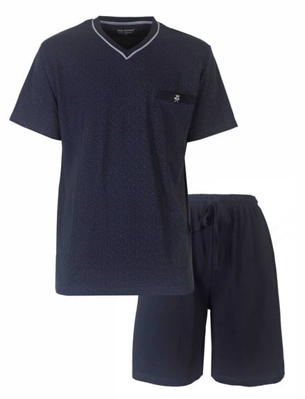 Paul Hopkins Heren Shortama - Pyjama Set - V Hals - Blauw - Maat S