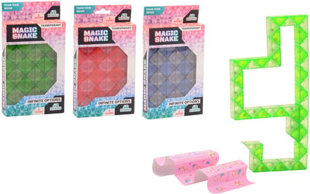 Johntoy magische slang transparant speelgoed puzzel 3 assorti.