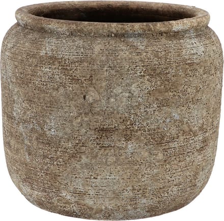 DK Design Bloempot kruik model Batu - zandkleur - D22 x H20 cm - rustiek