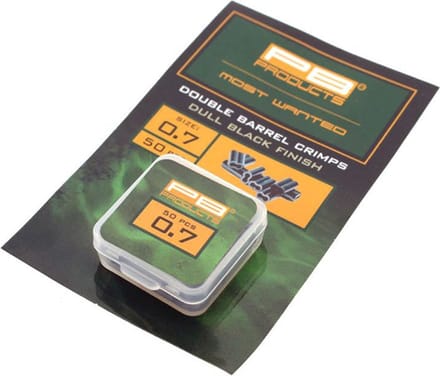 PB Products - Double Barrel Crimps Dull Black - 50 stuks - 0,7 mm