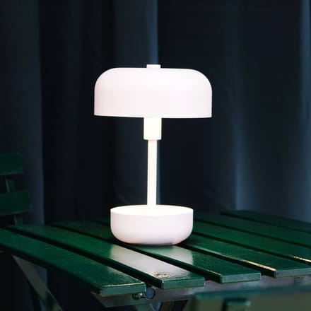 Dyberg Larsen Tafellamp wit metaal Oplaadbaar LED H25,7 cm D17 cm Haipot