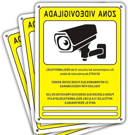 Bewakingsbord - Camerabewaking - Veiligheid Vergroten - Zelfklevend - 15x20cm 3 Stuks - Wit