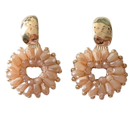 Oorbellen -Fleur -Champagne -goud plating- Charme Bijoux