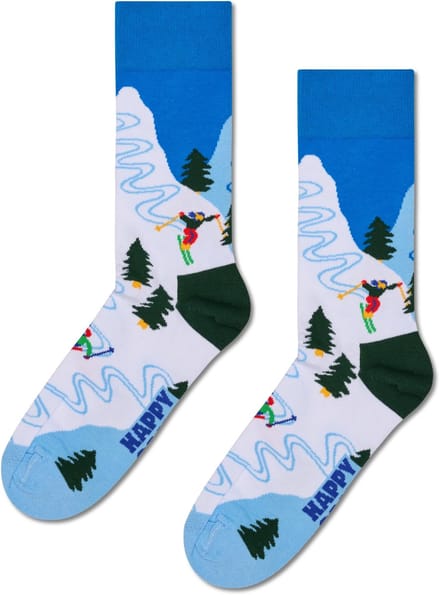 Happy Socks Slalom Sock - unisex sokken - wit - Unisex - Maat: 41 - 46