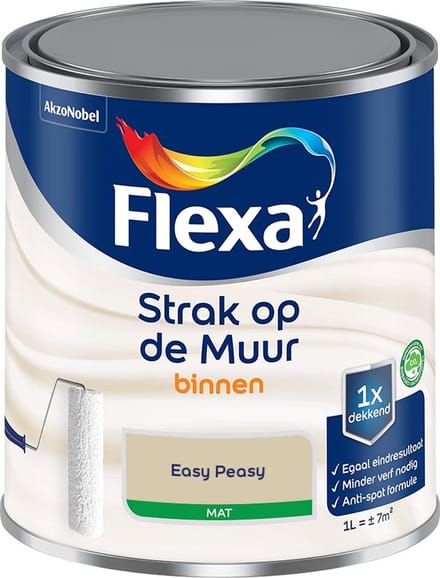 Flexa - Strak Op De Muur Binnen Mat - Easy Peasy - Mengverf - 1 L