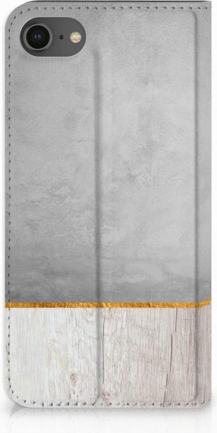 Standcase Hoesje voor iPhone 7 | 8 | SE (2020) | SE (2022) Book Wallet Case Wood Concrete