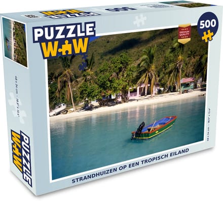 Puzzel Strand - Palmbomen - Huis - Legpuzzel - Puzzel 500 stukjes