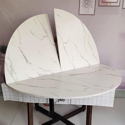 Opvouwbaar tafelblad - Ronde eettafel - Ruimtebesparing thuis - Eenvoudig op te bergen - 140 cm diameter - Wit