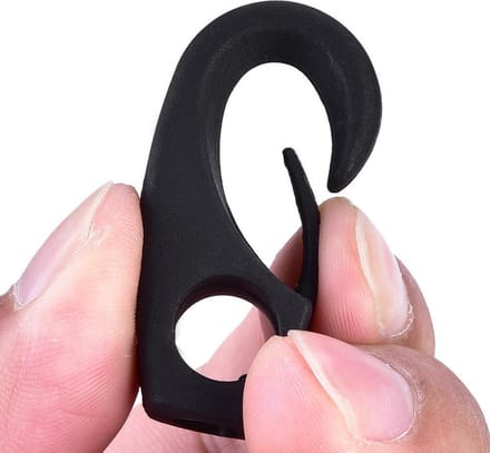 2x Kayak haak voor 6mm elastiek - zwart